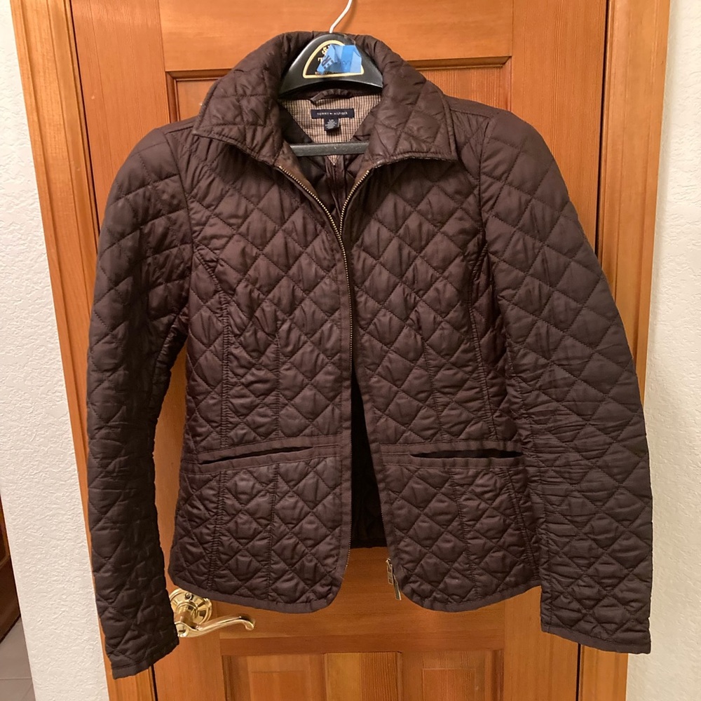 Brown, Insulated short jacket, fitted.Small/petite